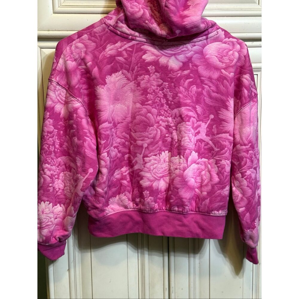 Nike Jordan Big Girl's Floral Brooklyn Essentials Pullover Hoodie Pink L(12-13) - Picture 4 of 9